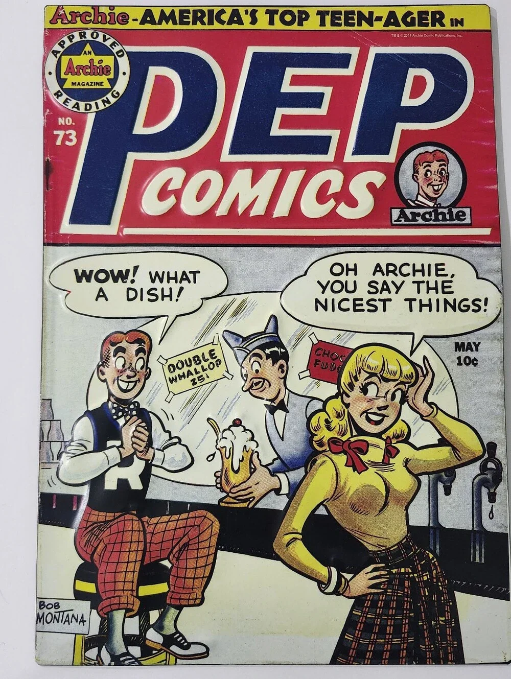 PEP COMICS #73 GOLDEN AGE COMIC 1949 ARCHIE METAL PLAQUE WALL HANGING SIGN 9x13